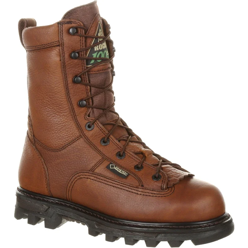 Men's chemical - resistant work & safety boots for laboratory useRocky Men's BearClaw 9" WP 1000G Ins Outdoor Boot - Brown - FQ0009234