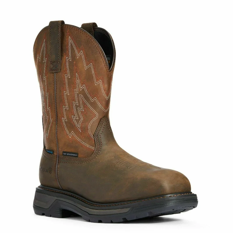 Men's work & safety boots with a flame - resistant upper for firefighting or welding workARIAT MEN'S Style No. 10033993 Big Rig Waterproof Composite Toe Work Boot Men's work & safety boots with a flame - resistant upper for firefighting or welding workARIAT MEN'S Style No. 10033993 Big Rig Waterproof Composite Toe Work Boot