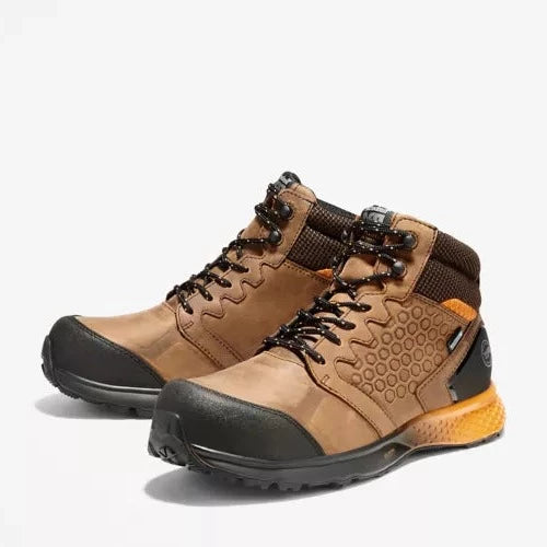 Men's work & safety boots with a quick - lace system for easy on and offTimberland Pro Reaxion Composite Toe Waterproof Work Shoe Men's work & safety boots with a quick - lace system for easy on and offTimberland Pro Reaxion Composite Toe Waterproof Work Shoe
