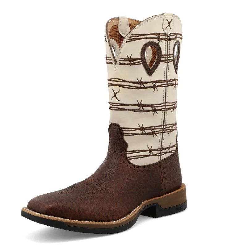 Men's work & safety boots with a chemical - resistant rubber soleTwisted X Men's 12" Tech X Boot- Brown Elephant Print and Bone