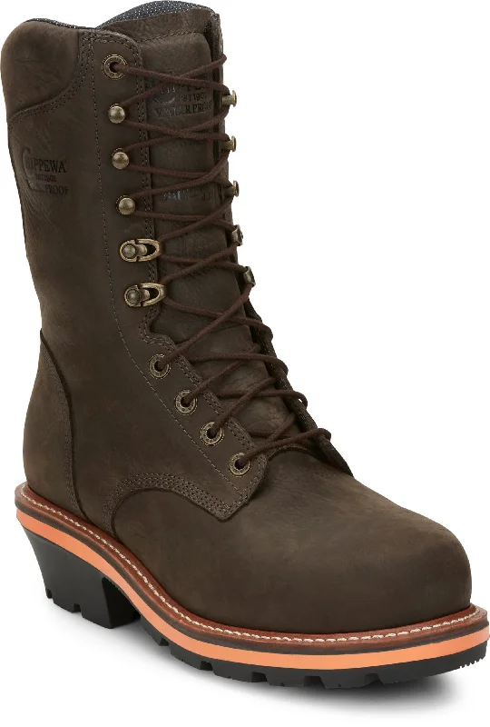 Men's work & safety boots with a reflective strip for low - light visibilityChippewa Men's Thunderstruck Brown Waterproof Insulated Lace-Up Work Boots TH1032 Men's work & safety boots with a reflective strip for low - light visibilityChippewa Men's Thunderstruck Brown Waterproof Insulated Lace-Up Work Boots TH1032