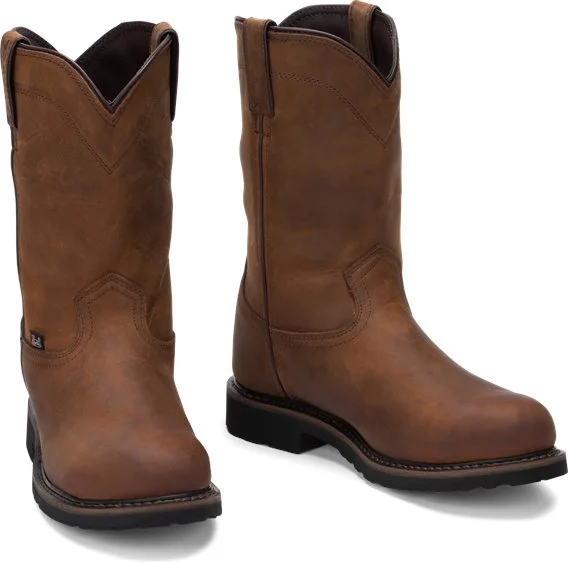 Men's work & safety boots with a quick - lace system for easy on and offJustin Drywall Pull On Steel Toe Work Boot