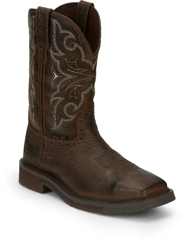 Men's heat - resistant work & safety boots for foundry jobsJustin Men's Amarillo Aged Brown Steel Toe Work Boot SE4313