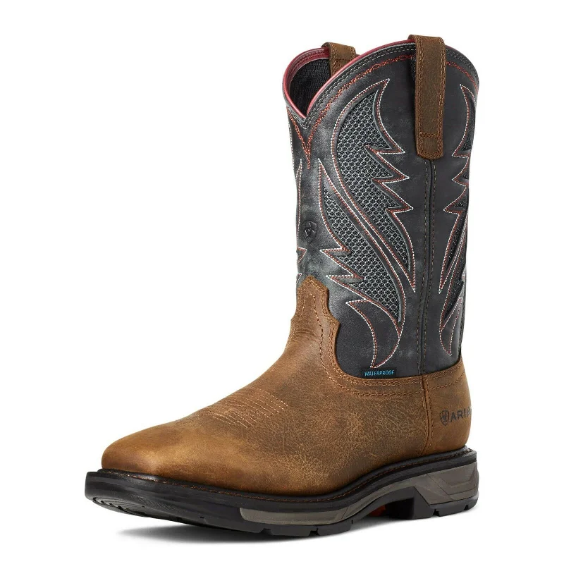 Men's ESD (electro - static discharge) work & safety boots for cleanroom environmentsAriat Men's WorkHog® XT VentTEK™ H2O Rye Brown Work Boots 10035984 Men's ESD (electro - static discharge) work & safety boots for cleanroom environmentsAriat Men's WorkHog® XT VentTEK™ H2O Rye Brown Work Boots 10035984