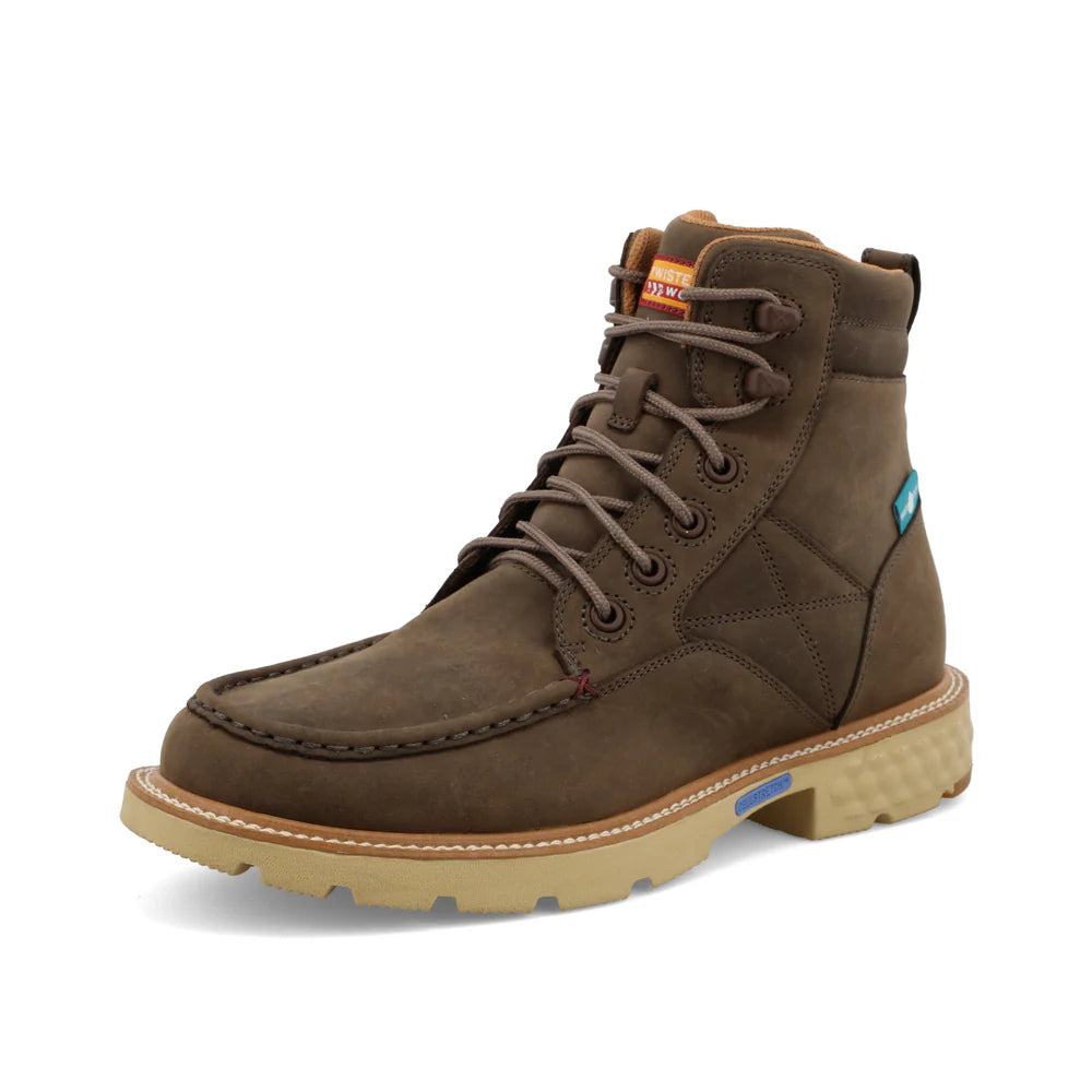 Men's work & safety boots with a quick - lace system for easy on and offTwisted X Men's CellStretch 6"Lace Up Work Boot in Shitake