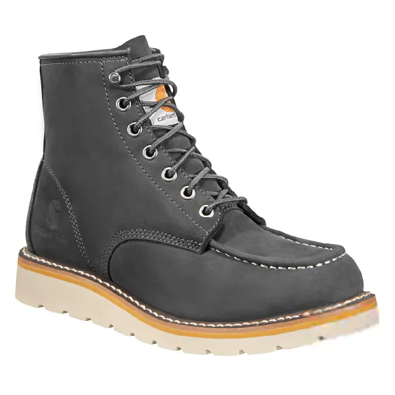 Men's water - repellent leather work & safety boots for outdoor workCarhartt Women's Moc 6" Soft Toe Wedge Work Boot Dark Gray - FW6027-W Men's water - repellent leather work & safety boots for outdoor workCarhartt Women's Moc 6" Soft Toe Wedge Work Boot Dark Gray - FW6027-W