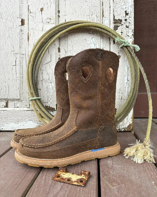 Men's heat - resistant work & safety boots for foundry jobsTwisted X Men's Brunette & Pecan 11" Work Pull On Wedge Sole Boots MCBX001 Men's heat - resistant work & safety boots for foundry jobsTwisted X Men's Brunette & Pecan 11" Work Pull On Wedge Sole Boots MCBX001