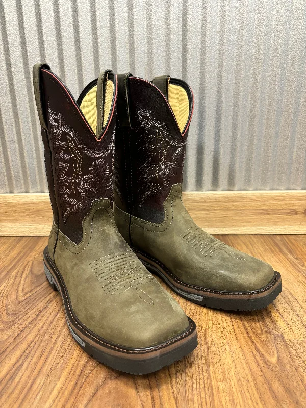 Men's waterproof steel - toe work & safety boots for wet environmentsR. Watson Men's Black Cherry & Vintage Steel Wide Square Toe 11" Work Boot RW1801