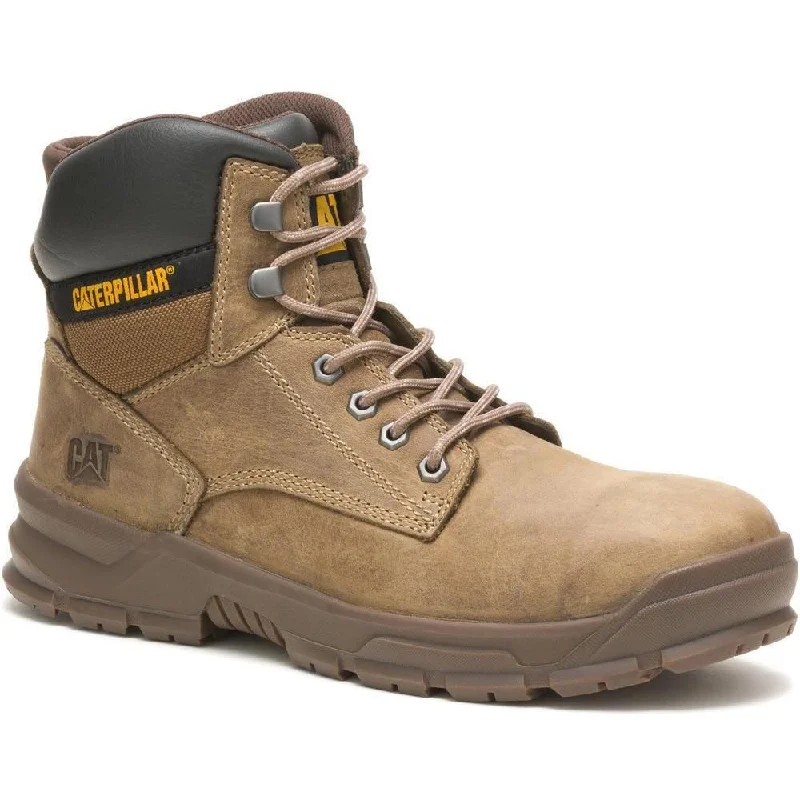 Men's work & safety boots with a reflective strip for low - light visibilityCAT Men's Mobilize Alloy Toe Work Boot - Fossil - P91268 Men's work & safety boots with a reflective strip for low - light visibilityCAT Men's Mobilize Alloy Toe Work Boot - Fossil - P91268