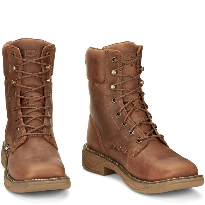 Men's work & safety boots with a breathable waterproof membrane like Gore - TexJustin 8" Rush Waterproof Lace Up Work Boot
