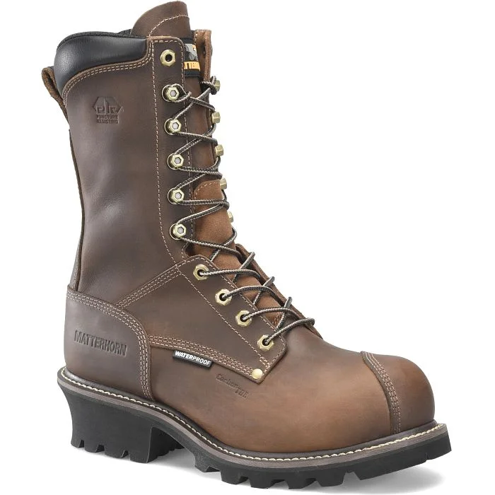 Men's work & safety boots with a reinforced heel counter for stabilityMatterhorn Men's ARC 10" WP Comp Toe Logger Work Boot -Brown- MT2510 Men's work & safety boots with a reinforced heel counter for stabilityMatterhorn Men's ARC 10" WP Comp Toe Logger Work Boot -Brown- MT2510