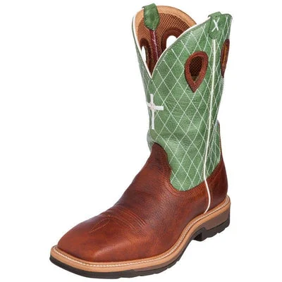 Men's work & safety boots with a chemical - resistant rubber soleMen's Twisted X Lite Cowboy Work Square Toe Non Steel Boot - MLCW002