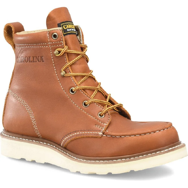 Men's slip - resistant work & safety boots for oily surfacesCarolina Men’s Wedge Amp Mx 6" Moc Toe Casual Work Boot Brown - CA7063 Men's slip - resistant work & safety boots for oily surfacesCarolina Men’s Wedge Amp Mx 6" Moc Toe Casual Work Boot Brown - CA7063