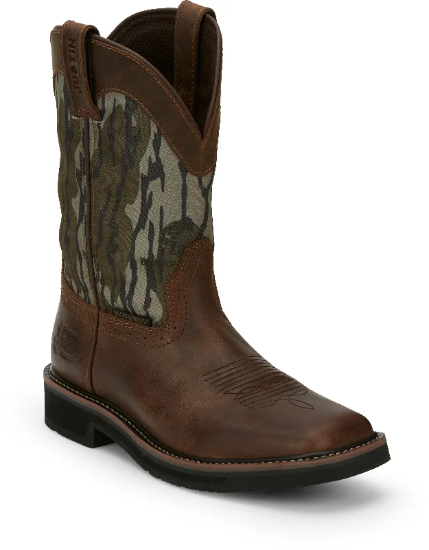Men's work & safety boots with a gusseted tongue to keep out debrisJustin Men's Trekker Antique Brown Waterproof Work Boot SE4420 Men's work & safety boots with a gusseted tongue to keep out debrisJustin Men's Trekker Antique Brown Waterproof Work Boot SE4420