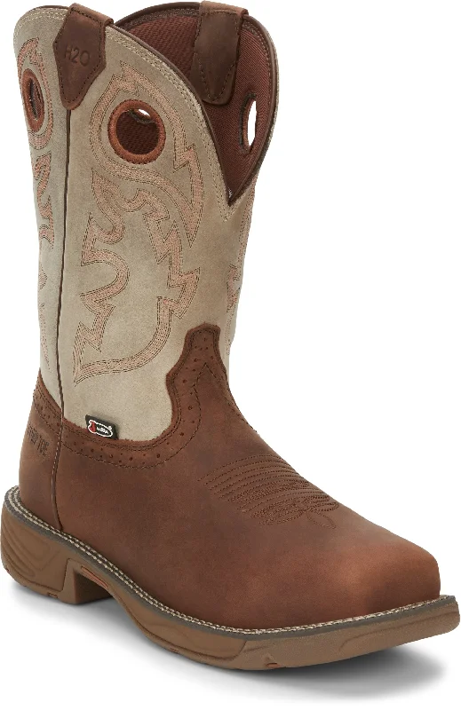 Men's shock - absorbing work & safety boots for long - hours standingJustin Men's Rush Tan Composite Toe Waterproof Work Boot WK4338 Men's shock - absorbing work & safety boots for long - hours standingJustin Men's Rush Tan Composite Toe Waterproof Work Boot WK4338