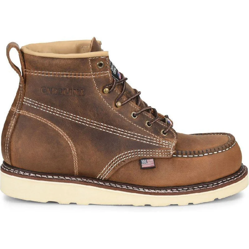 Men's anti - static work & safety boots for electronics industryCarolina Men's AMP USA Made 6" Stl Toe Wedge Work Boot Brown - CA7811 Men's anti - static work & safety boots for electronics industryCarolina Men's AMP USA Made 6" Stl Toe Wedge Work Boot Brown - CA7811