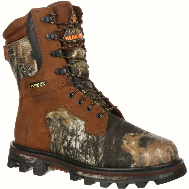 Men's work & safety boots with a quick - lace system for easy on and offRocky Men's BearClaw GORE-TEXÂ® 9" WP 1000G Ins Hunt Boot - Mossy Oak  FQ0009275