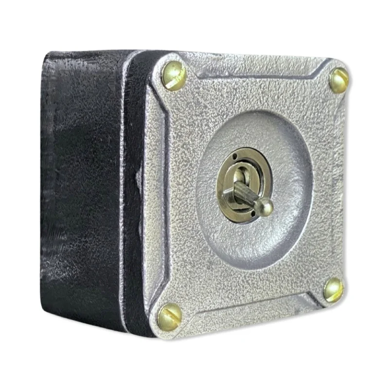 Single Gang 2 Way Conduit Surface Mounting Light Switch Solid Cast Metal Industrial ~ BS EN Approved Vintage Britmac Style