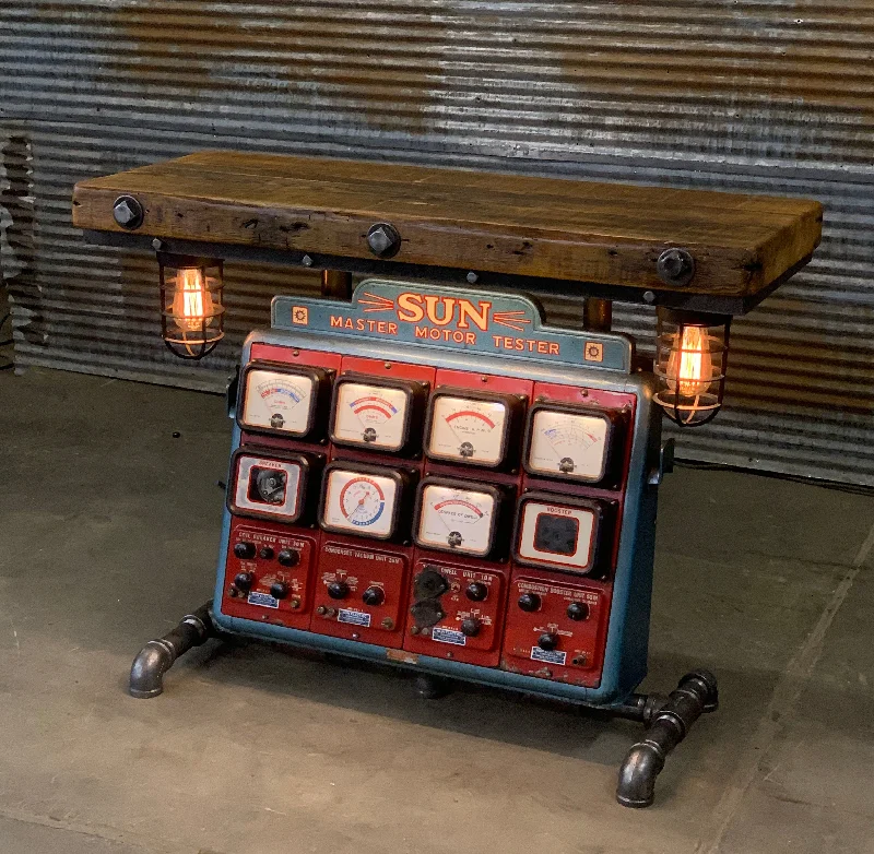 Steampunk Industrial / Antique Sun Engine Analyzer / Automotive / Barn wood Table / #2453 sold