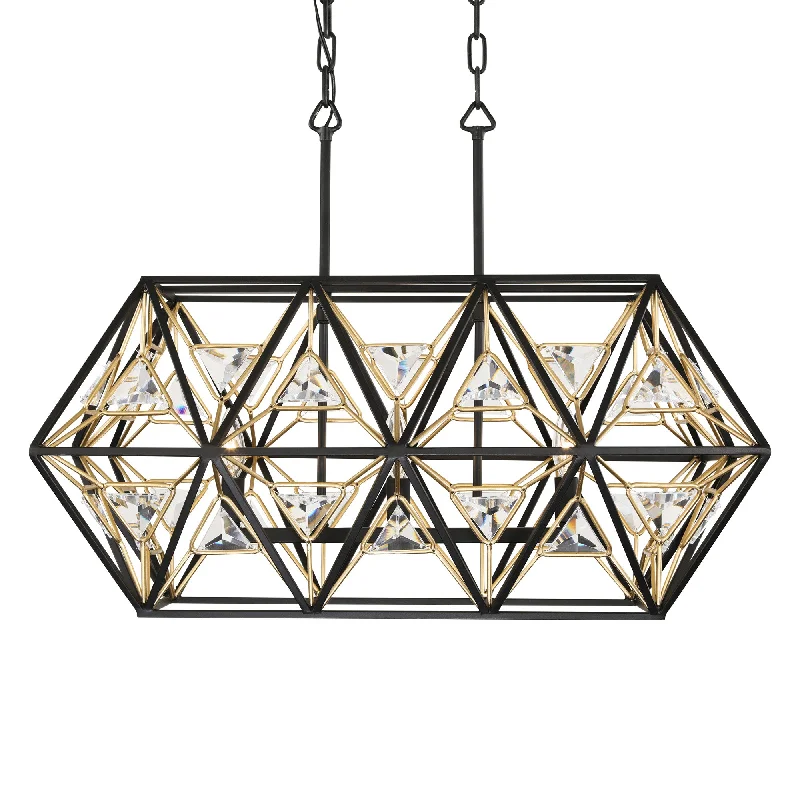 victorian style wall lamps with intricate metalwork for traditional entrywaysMarcia 353N03MBFG 3-Light Kitchen Island Pendant - Matte Black/French Gold