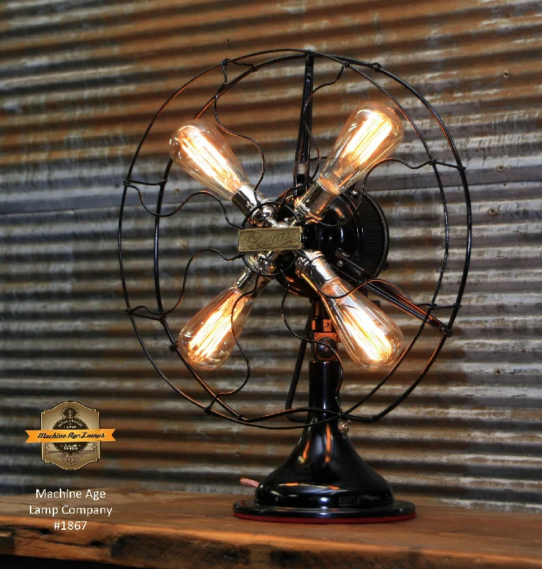 Steampunk Industrial / Antique Century Fan Lamp / Lamp #1867