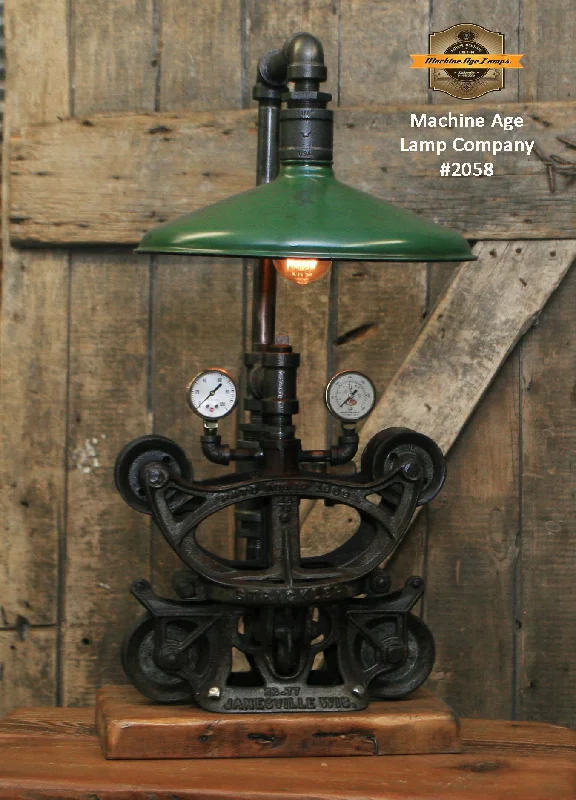 Steampunk Industrial / Antique Barn Trolley Lamp / Janesville / Strickler / Lamp #2058 sold