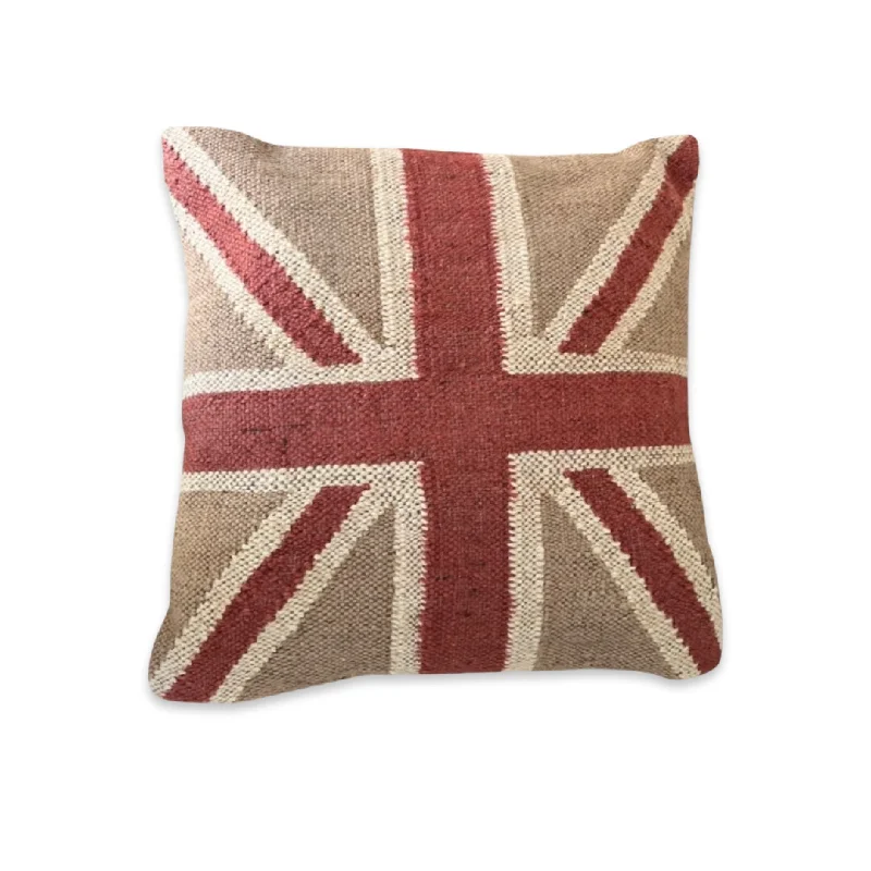 Maxlume ~ Hand Crafted Union Jack Flag Large 45cm x 45cm Cushion | Great Britain | Vintage Style | Man Cave Pillow