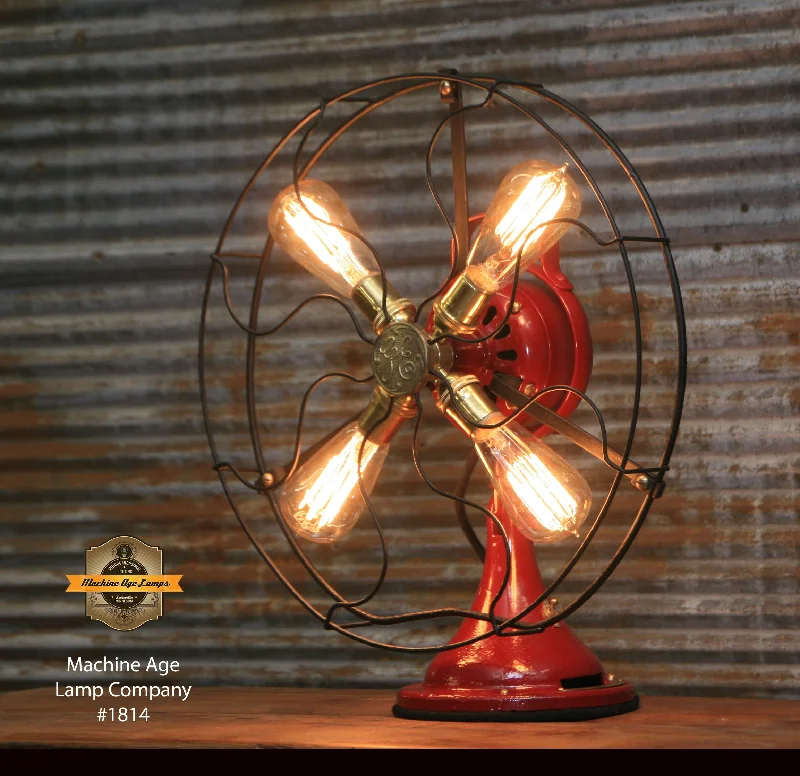 Steampunk Industrial Fan Lamp / Antique General Electric Fan  / Lamp #1814