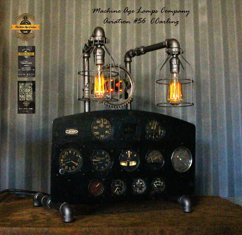 Steampunk Industrial / Aviation / Aircraft Instrument Panel / Airplane / Lamp #cc56 sold