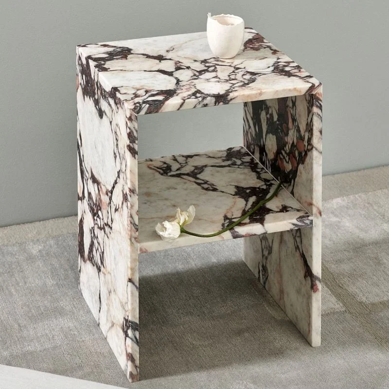 Modern Simple Double-layer Marble Side Table