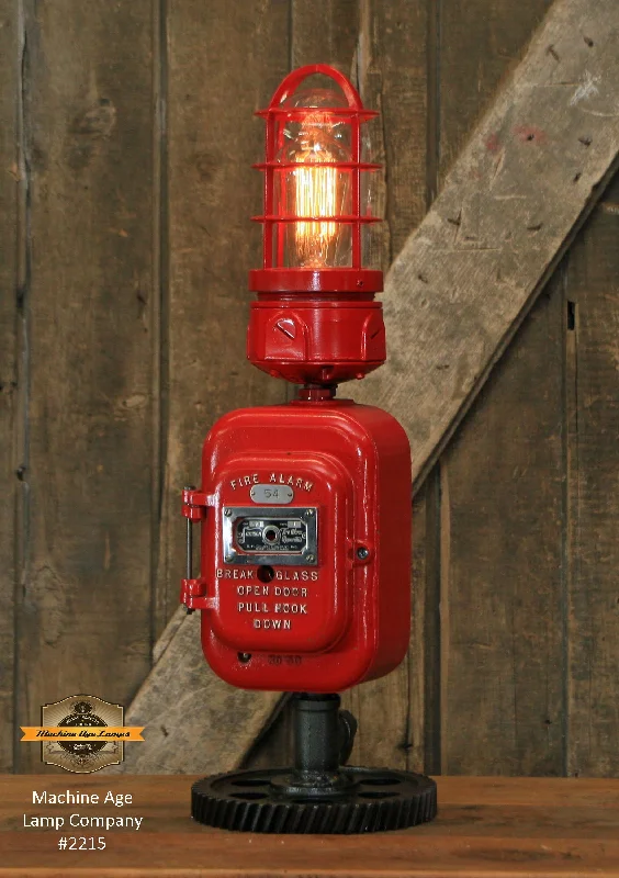 Steampunk Industrial / Antique Fire Call Box / 1925 Samson / Fireman / Gear / Lamp #2215 sold