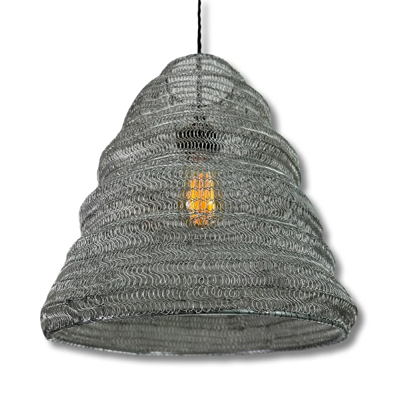 Walton ~ Beehive Large Silver Wire Mesh Lampshade Pendant Ceiling Light