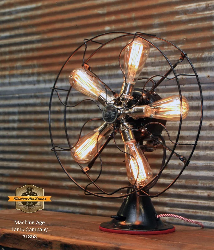 Steampunk Industrial / Antique Emerson Fan Lamp / Lamp #1868 - SOLD