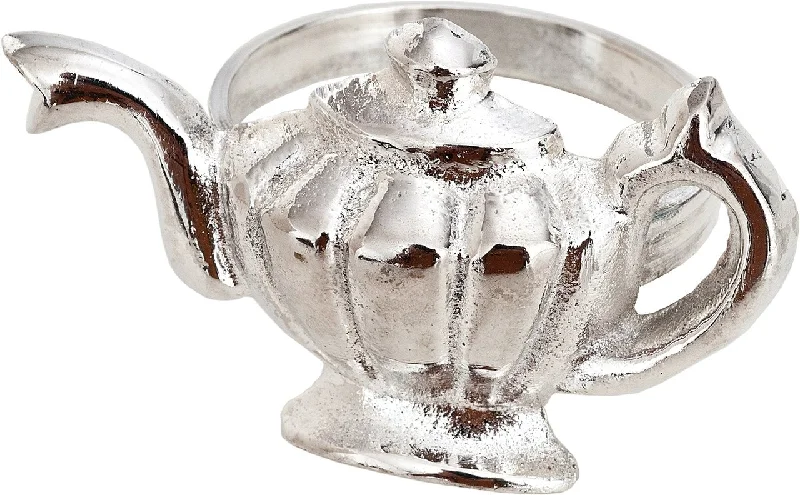 Silver Teapot Napkin Ring