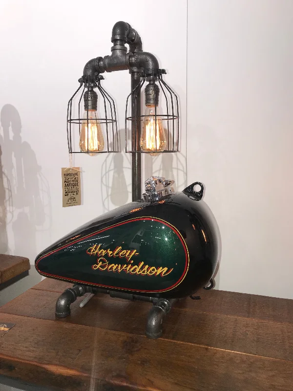 Steam punk Industrial reclaimed repurposed Harley Davidson gas tank / Lamp # sold