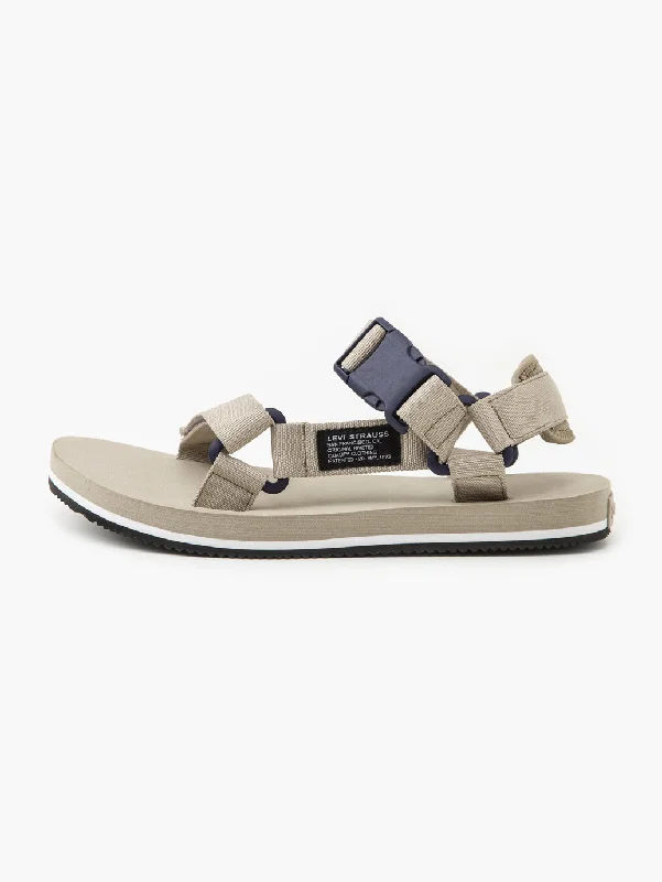 Men's sandals with a rubber sole for traction Men's Beige Solid Sandals