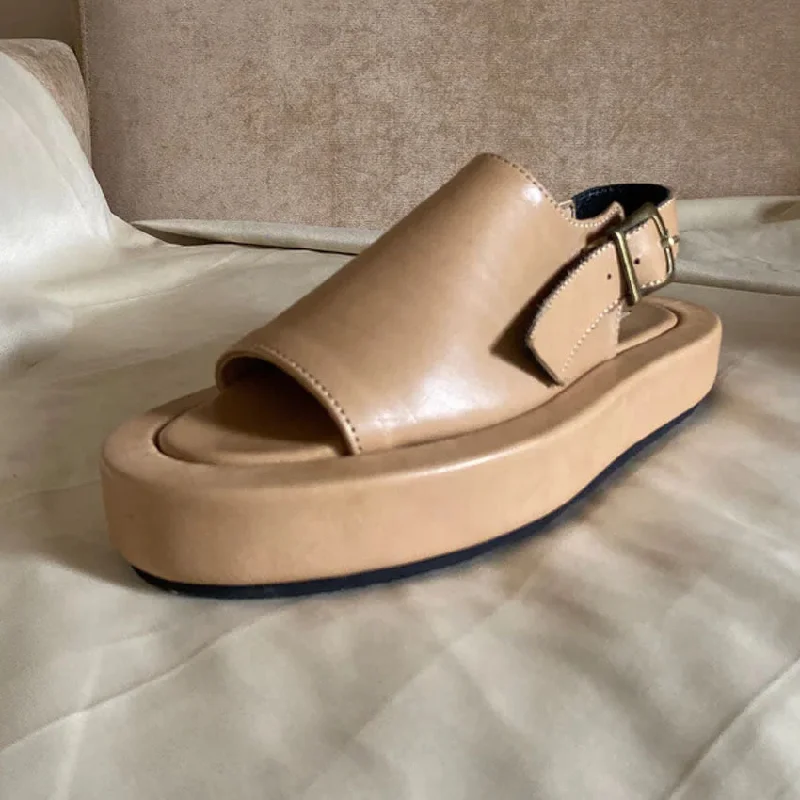 Men's sandals with a contrast stitching detail Halo Leather Wrapped Lightweight Platform Soles Buckle Sandals Men's sandals with a contrast stitching detail Halo Leather Wrapped Lightweight Platform Soles Buckle Sandals
