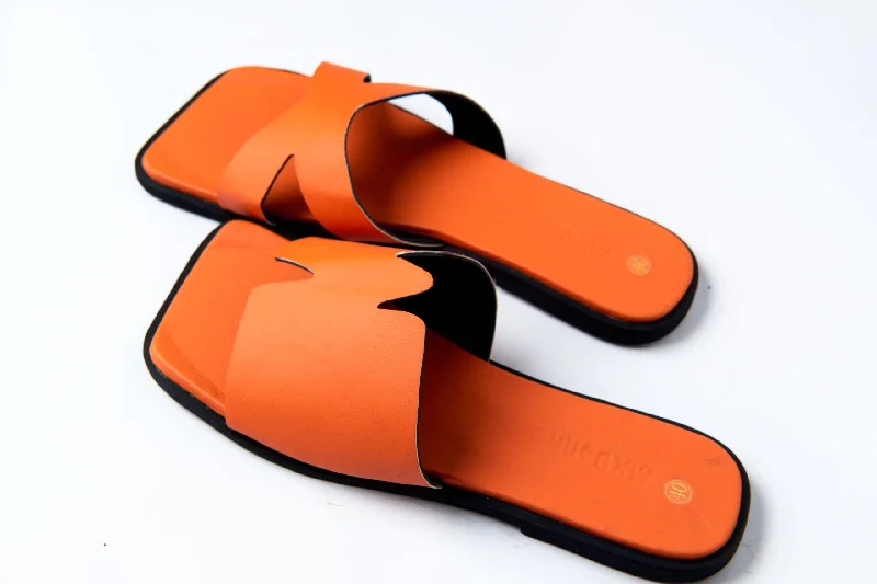 Men's sandals with a pointed toe for a stylish look Maxine Orange Leather Sandal