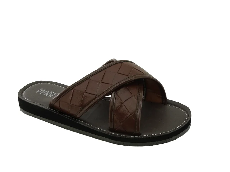 Men's sandals with a leather lining for comfort 91619102, Marco Ferrara, Ricky-8 - Men's Slipper - Brown Men's sandals with a leather lining for comfort 91619102, Marco Ferrara, Ricky-8 - Men's Slipper - Brown