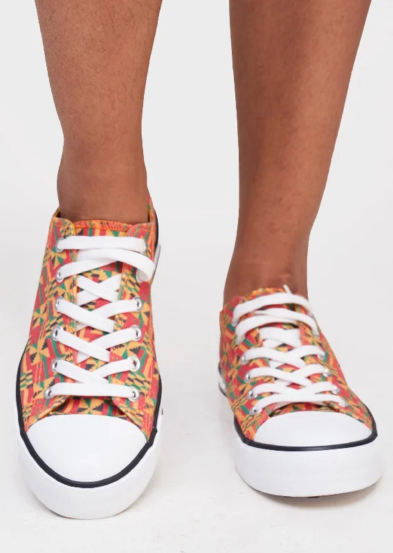 Men's sandals with a contrast stitching detail Mikono Kente Sneakers with white laces and a light rubber sole Men's sandals with a contrast stitching detail Mikono Kente Sneakers with white laces and a light rubber sole