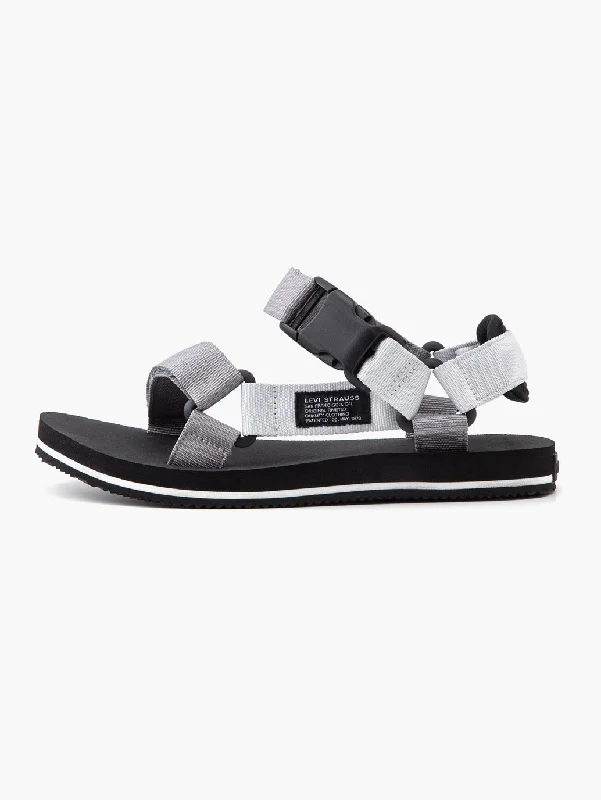 Men's sandals with a perforated leather upper for ventilation Men's Grey Classic Sandals