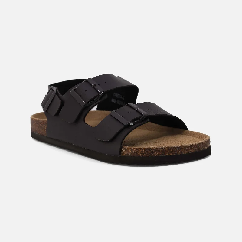 Men's sandals in a neutral color like black or brown MEN CASUAL SLIP-ON SANDALS