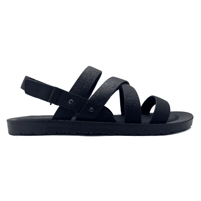 Men's sandals with a toe post design Black Casual Sandal