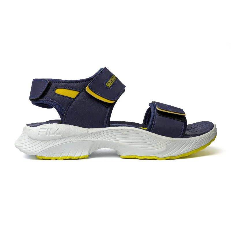 Men's sandals with a perforated leather upper for ventilation Navy Casual Sandal