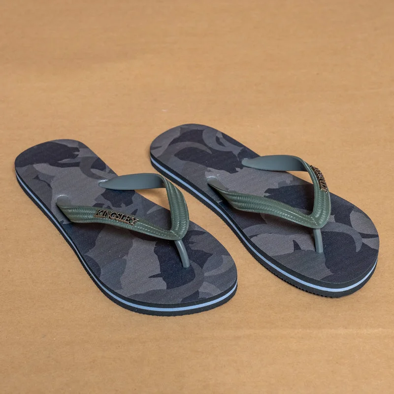 Men's sandals with a flexible sole for easy movement Kingsley Heath T Camo Skull Epdm Fatigue/Grey/Nickel/Multi/Black