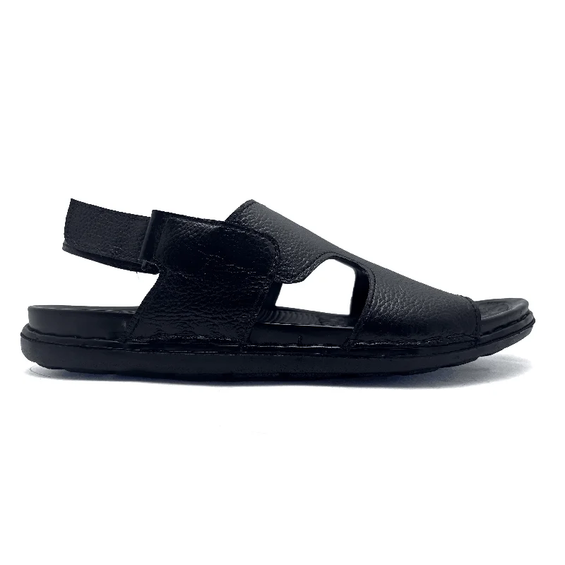 Men's sandals with a rubber sole for traction Black Casual Sandal