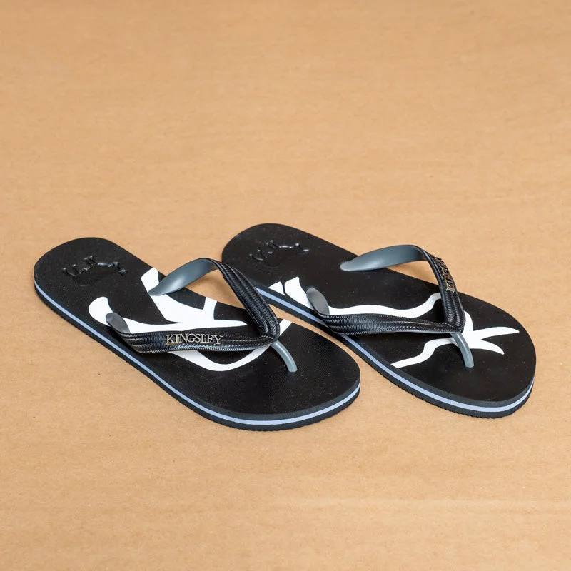 Men's sandals with a contrast stitching detail Kingsley Heath T Outline Nguni Flip Flop Black/Grey/Nickel/White/Black Men's sandals with a contrast stitching detail Kingsley Heath T Outline Nguni Flip Flop Black/Grey/Nickel/White/Black