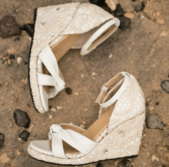 Men's sandals with a removable insole for cleaning Ribbon Lace Wedge