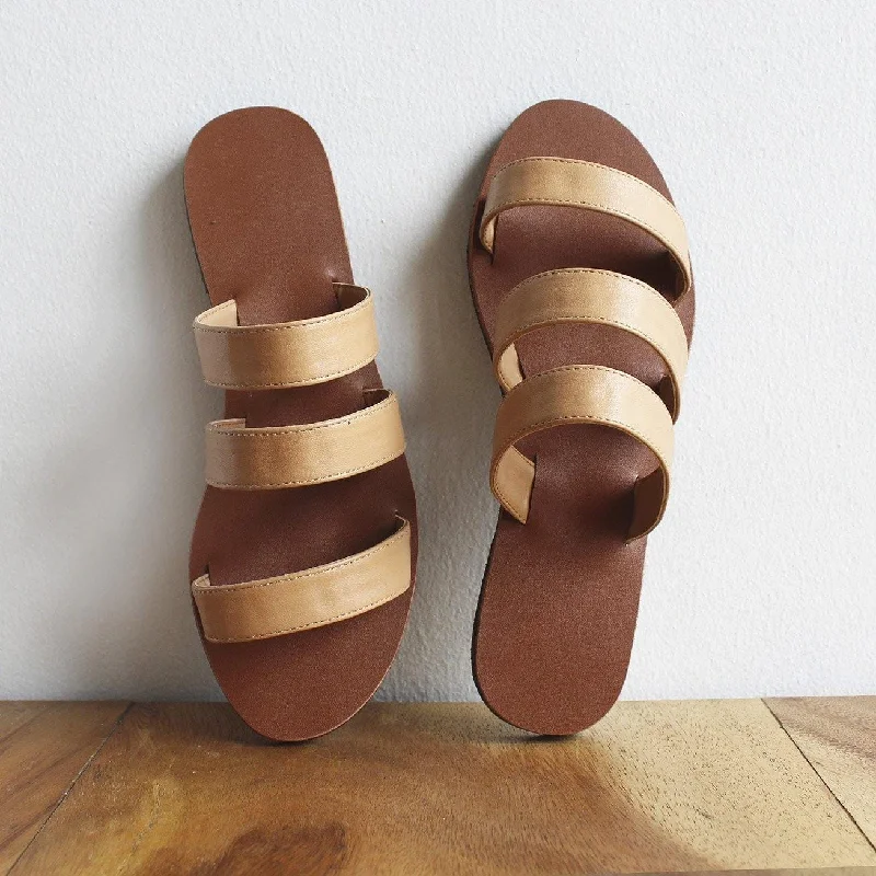 Men's sandals with a leather lining for comfort 3-strap sandals