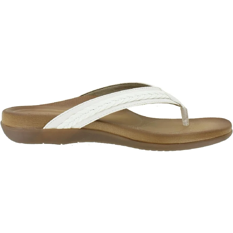 Flip - flop style men's sandals for beach wearWomen's Aetrex Emmy White Synthetic
